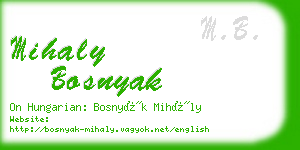 mihaly bosnyak business card